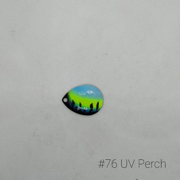 #76-G UV Perch W/Gold Back Size 4 3pk Krankie Lure Colorado Blades