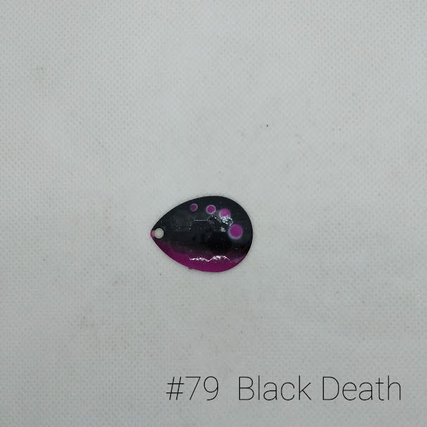 #79-G Black Death W/Gold Back Size 3 3pk Krankie Lure Colorado Blades