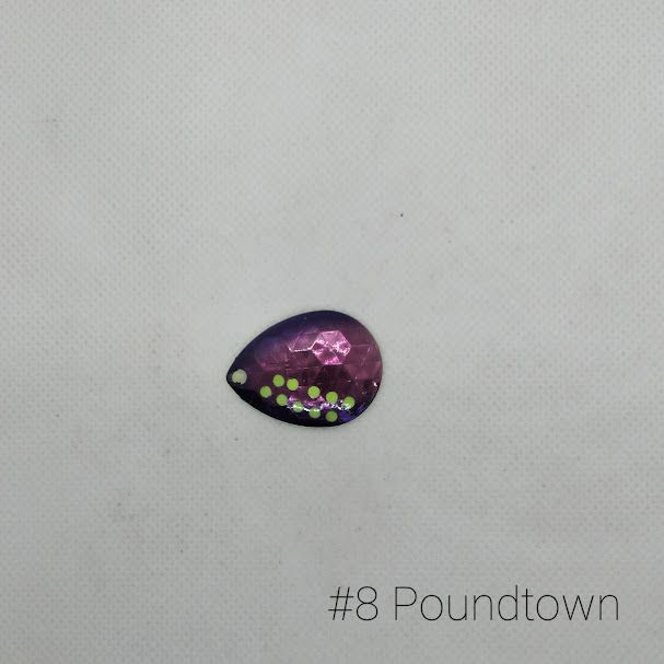 #8-C Poundtown W/Chartreuse Back Size 4 3pk Krankie Lure Colorado Blades