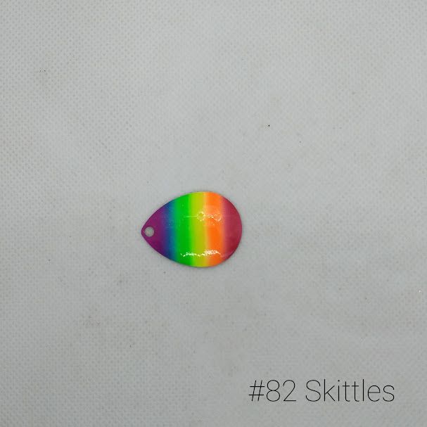 #82-G Skittles W/Gold Back Size 4 3pk Krankie Lure Colorado Blades