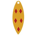 Willowleaf Spinner Blade-Size 4 1/2-Mustard Yellow with 5 Red Diamonds