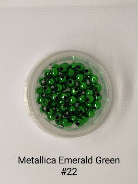 6mm Metallic Emerald Green Beads 1lb Bag