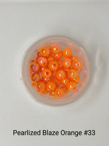 6mm Pearlized Blaze Orange Beads 1lb Bag