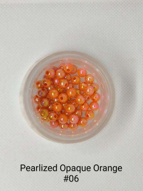 6mm Pearlized Opaque Orange Beads 1lb Bag