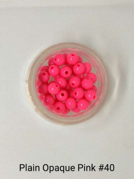 6mm Plain Opaque Pink Beads 1lb Bag