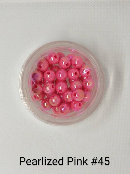 8mm Pearlized Pink Pearl Beads 1lb Bag