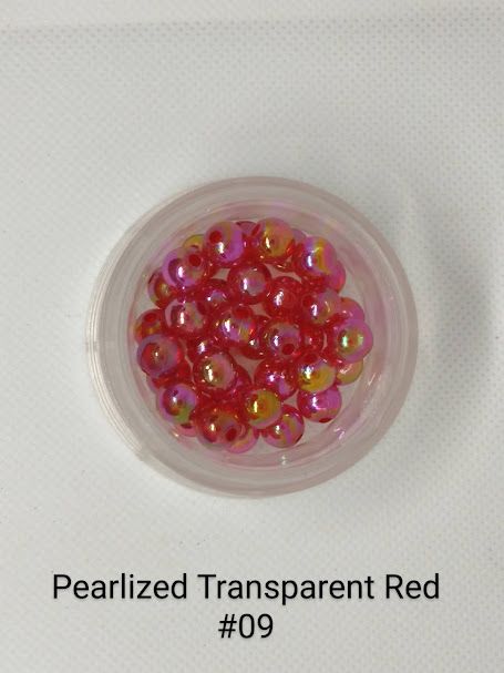 8mm Transparent Red Beads 1lb Bag