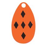 Indiana Spinner Blade-Orange w/5 Black Diamonds-Size 4