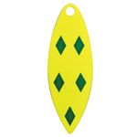 Willowleaf Spinner Blade-Size 3-Yellow with 5 Green Diamonds