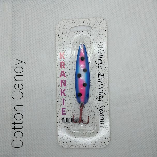 Cotton Candy W/Gold Back #30 Walleye Enticing Spoons 3-3/4&quot;