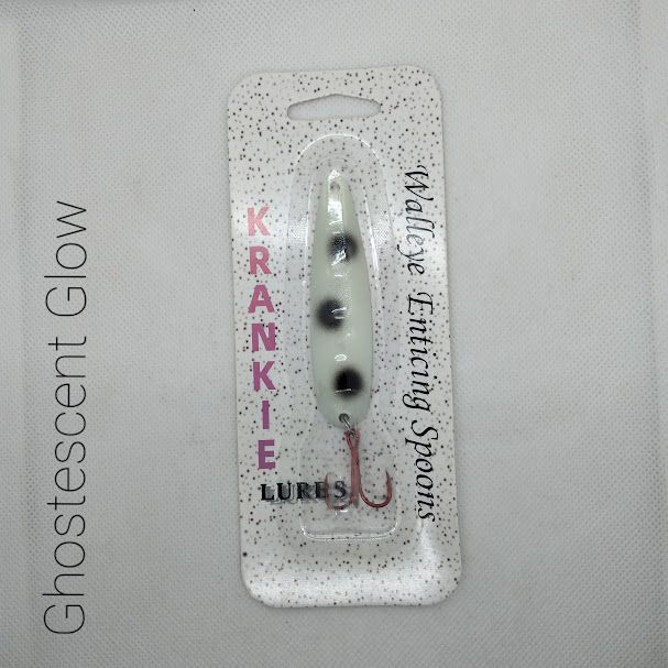 Ghostescent Glow W/Gold Back #15 Walleye Enticing Spoons 3-3/4&quot;