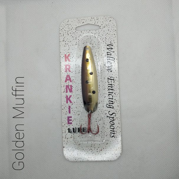 Golden Muffin W/Gold Back #16 Walleye Enticing Spoons 3-3/4&quot;