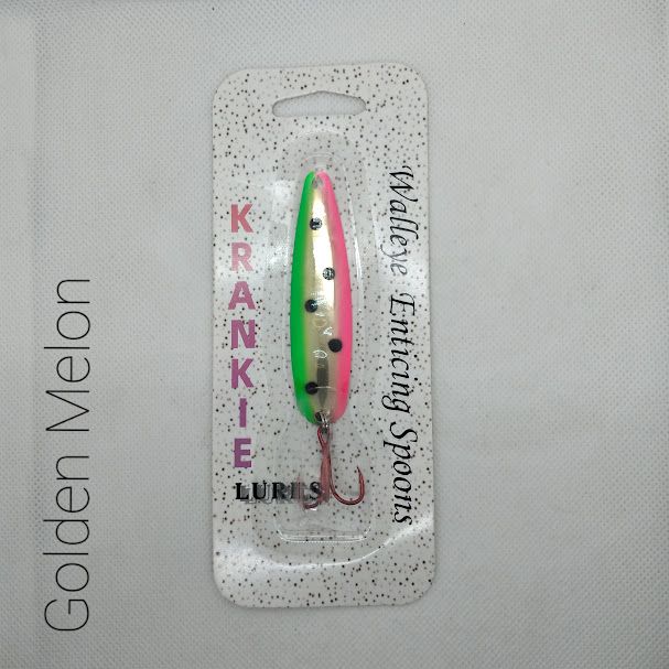 Golden Melon W/Gold Back #29 Walleye Enticing Spoons 2-3/4&quot;