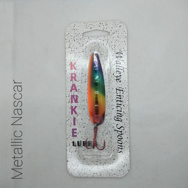 Metallic Nascar W/Gold Back #39 Walleye Enticing Spoons 3-3/4&quot;