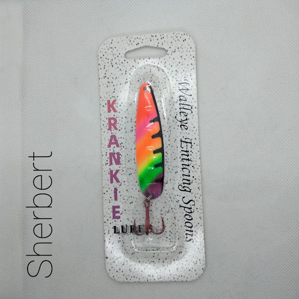 Sherbert W/Gold Back #3 Walleye Enticing Spoons 3-3/4&quot;