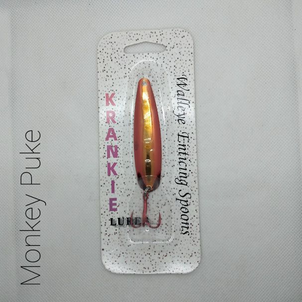 Monkey Puke W/Gold Back #18 Walleye Enticing Spoons 2-3/4&quot;