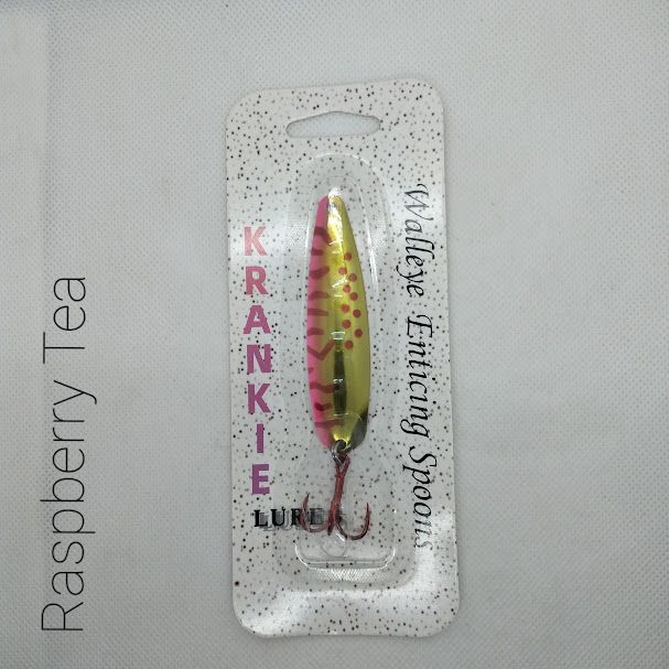 Raspberry Tea W/Gold Back #38 Walleye Enticing Spoons 3-3/4&quot;