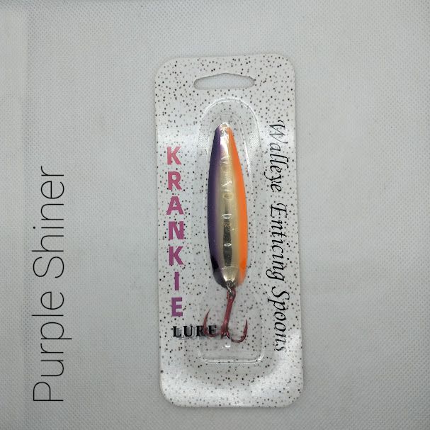 Purple Shiner W/Gold Back #5 Walleye Enticing Spoons 2-3/4&quot;