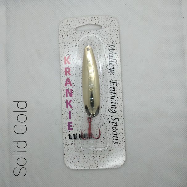 Solid Gold W/Gold Back #19 Walleye Enticing Spoons 2-3/4&quot;