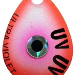 UV Bullseye Spinner Blade – Orange and Pink – Size 3