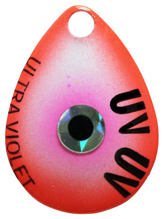 UV Bullseye Spinner Blade – Orange and Pink – Size 4