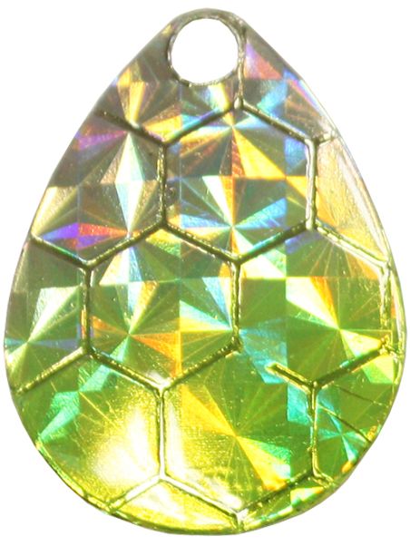 Colorado Spinner Blade-Size 5-Hex Foil Silver Chartreuse Splash