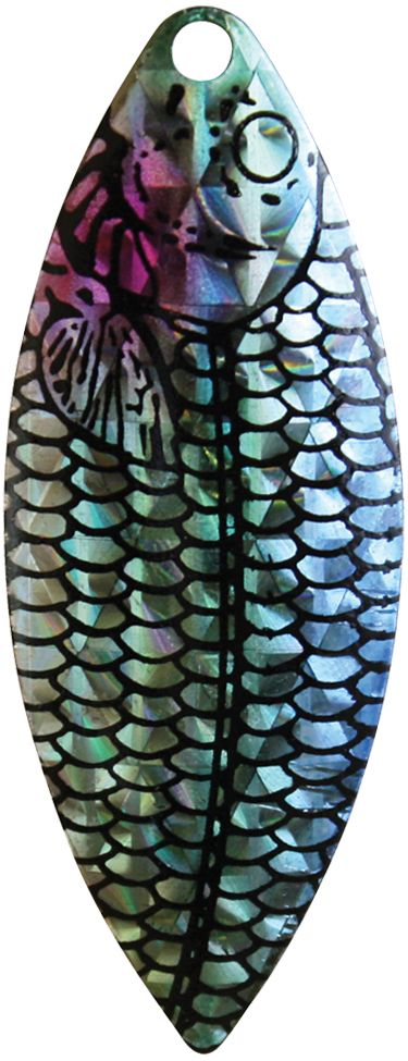 Willowleaf Spinner Blade-Size 4 1/2-Rainbow Foilistic