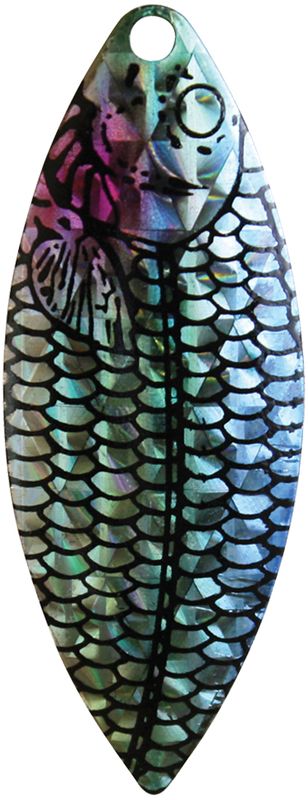 Willowleaf Spinner Blade-Size 4 1/2-Rainbow Foilistic