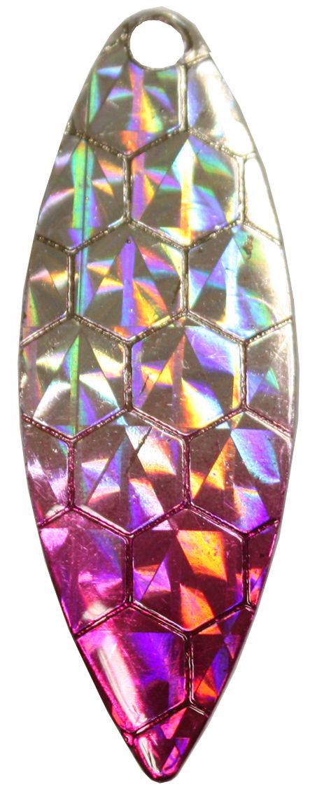 Willowleaf Spinner Blade-Size 4 1/2-Hex Foil Silver Pink Splash