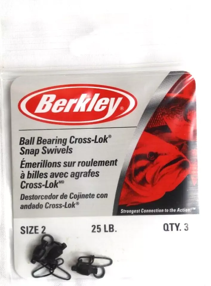 Berkley Ball Bearing Cross Lok Snap Swivels #2 25lb