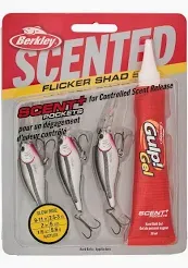 Berkley Scented Flicker Shad 5 Black Silver 3pk