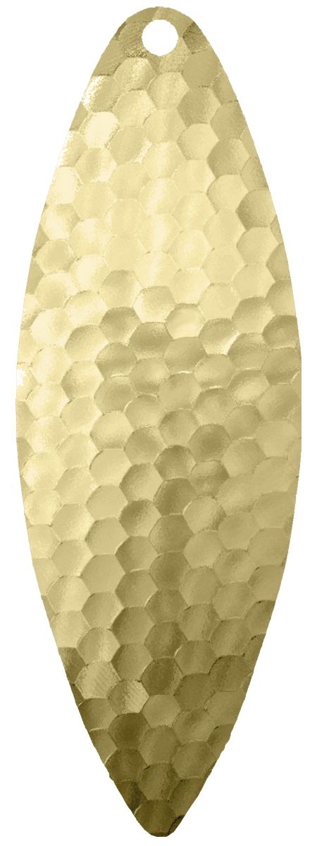 Willowleaf Spinner Blade-Size 4-Hammered Brass Lacquered pk of 3