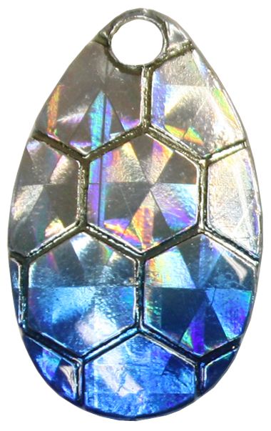 Indiana Spinner Blade-Size 3-Hex Foil Silver Blue Splash Pk of 3