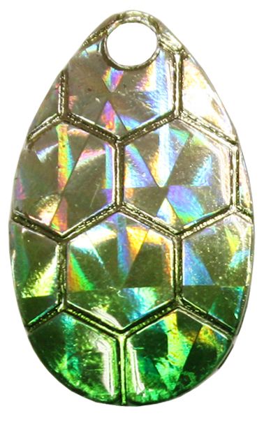 Indiana Spinner Blade-Size 3-Hex Foil Silver Green Splash Pk of 3
