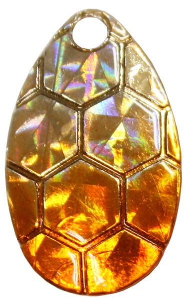 Indiana Spinner Blade-Size 3-Hex Foil Silver Orange Splash Pk of 3