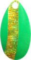 Indiana Spinner Blade-Size 5-Green &amp; Chartreuse Stripe Iridescent Foilistic Pk of 3