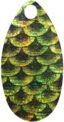 Indiana Spinner Blade-Size 5-Chartreuse &amp; Black Scale Iridescent Foilistic Pk of 3