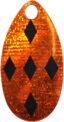 Indiana Spinner Blade-Size 4-Orange &amp; Black Diamonds Iridescent Foilistic Pk of 3