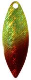 Willowleaf Spinner Blade-Size 4-Chartreuse and Red Iridescent Foilistic Pk of 3