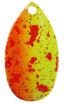 Indiana Spinner Blade-Size 3-Spackle-UV Chartreuse &amp; Orange Pk of 3