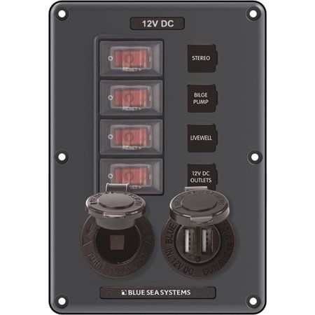 Blue Sea Systems Water Resistant Circuit Breaker Switch Panel