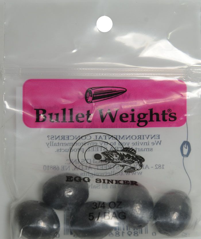 Bullet Weights Egg Sinkers3/4oz 5pc