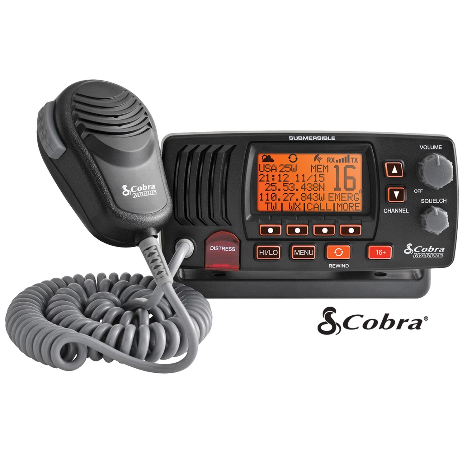 Cobra Marine DSC Fixed Mount VHF Radio Black