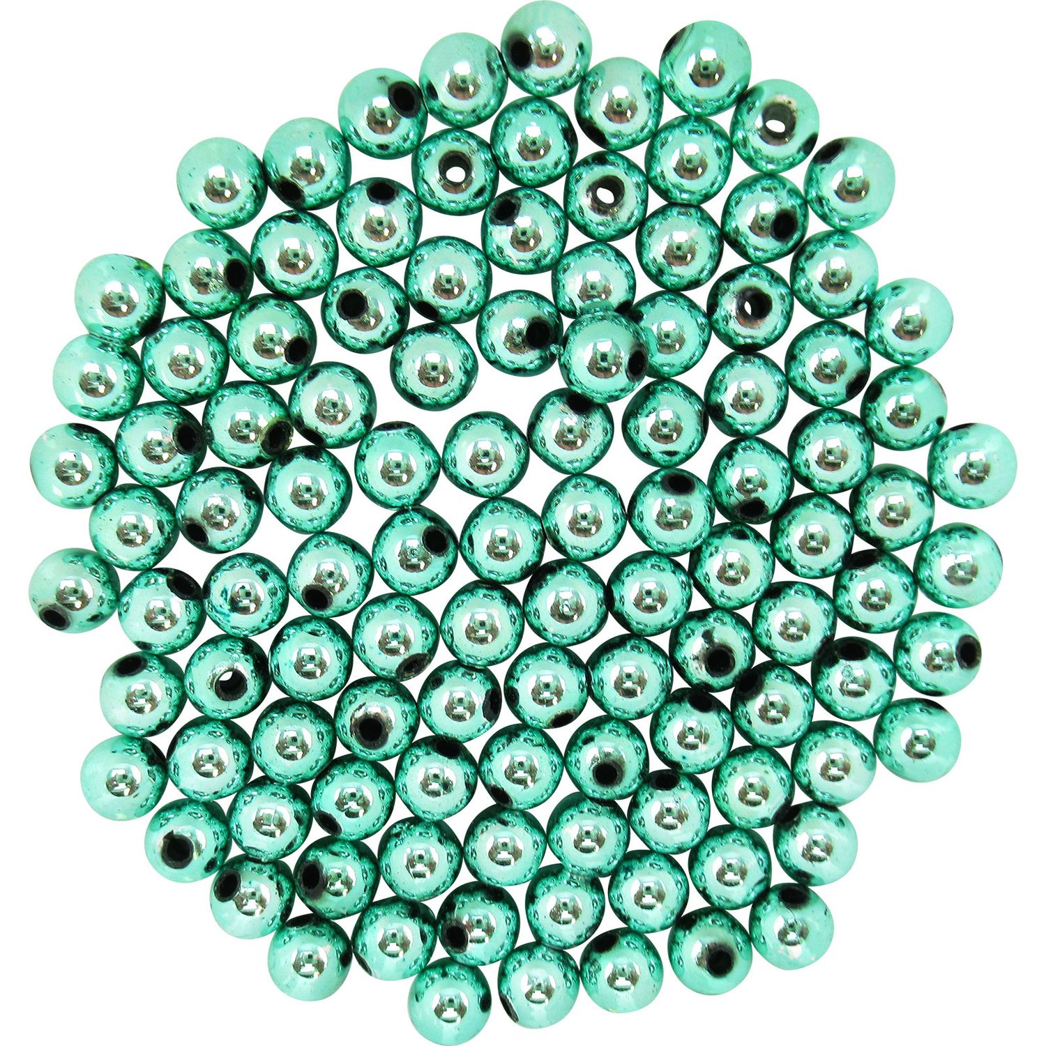 Dutch Fork 6mm Teal Metallic Beads