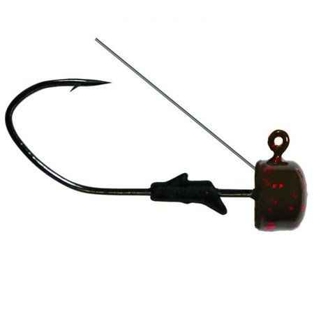Eagle Claw Weedless Finesse Jig 1/8oz. Green Pumpkin Red Flake
