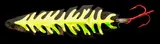 Erie Arrowhead Spoon #3.5&quot; Black Death Chartreuse Metallic Back