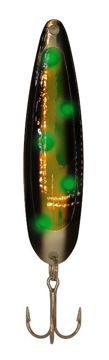 Stinger Stingray Spoons Frostbyte Green UV (Silver Back) 4.25&#39;&#39;