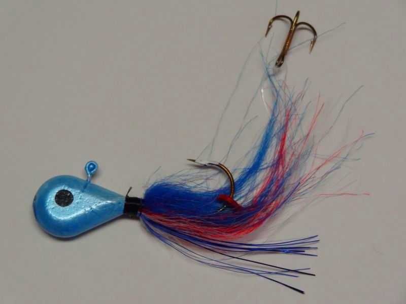 Walleye Killer Jigs  Blue Head Blue/Red/White Tail 1/4