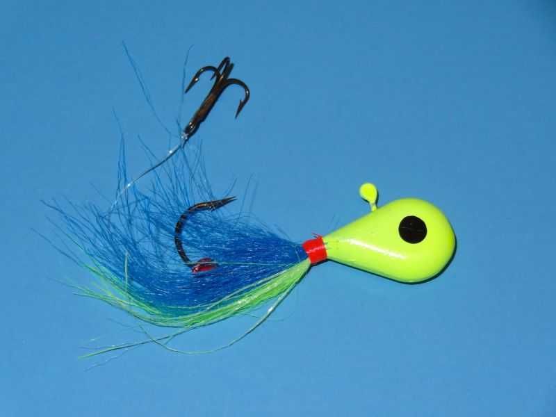 Walleye Killer Jigs  Chart Head Blue/Chartreuse Tail 1/4