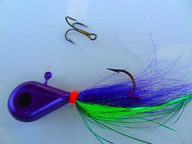 Walleye Killer Jigs  Purple Head Purple/Chartreuse Tail 1/4